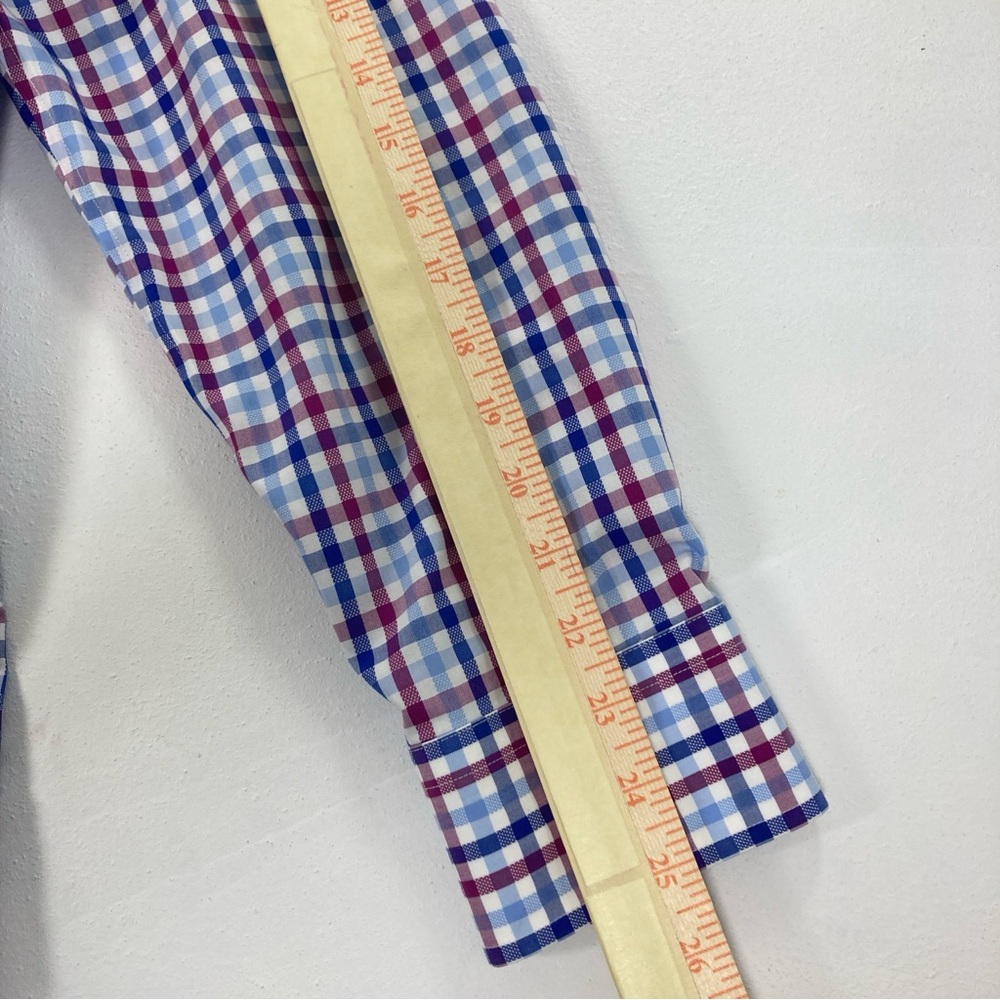 Banana Republic No Iron Slim Fit Men’s Dress Shirt Size Large Blue & Red Plaid - Picture 9 of 15